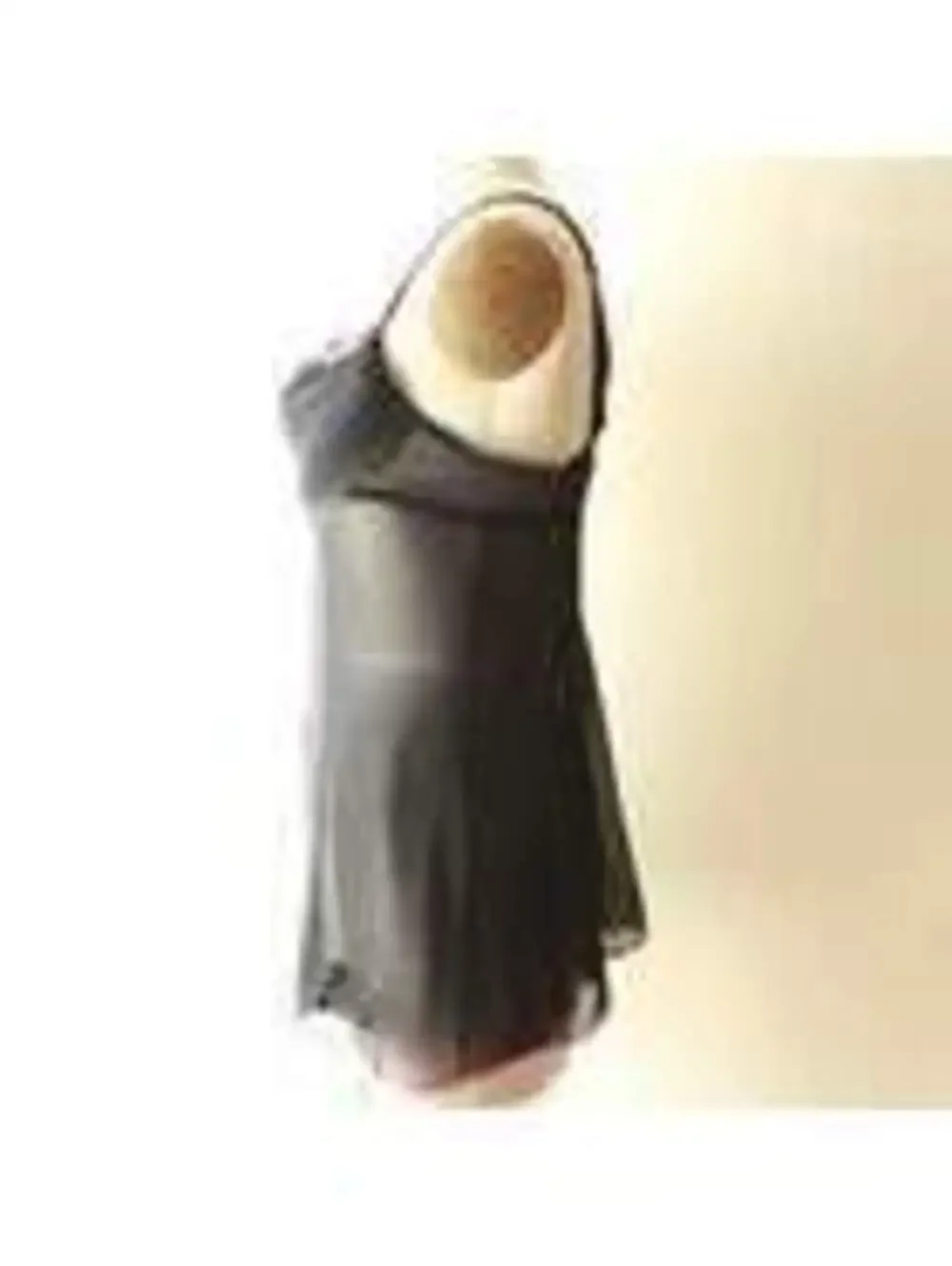 Native Intimates Black Sheer Babydoll Lingerie with Pink Ribbon and Lace Trim L